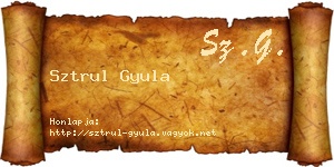Sztrul Gyula névjegykártya